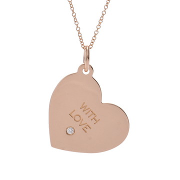 ティファニー WITH LOVE ウィズラブ ハート ネックレス 1PD ゴールド