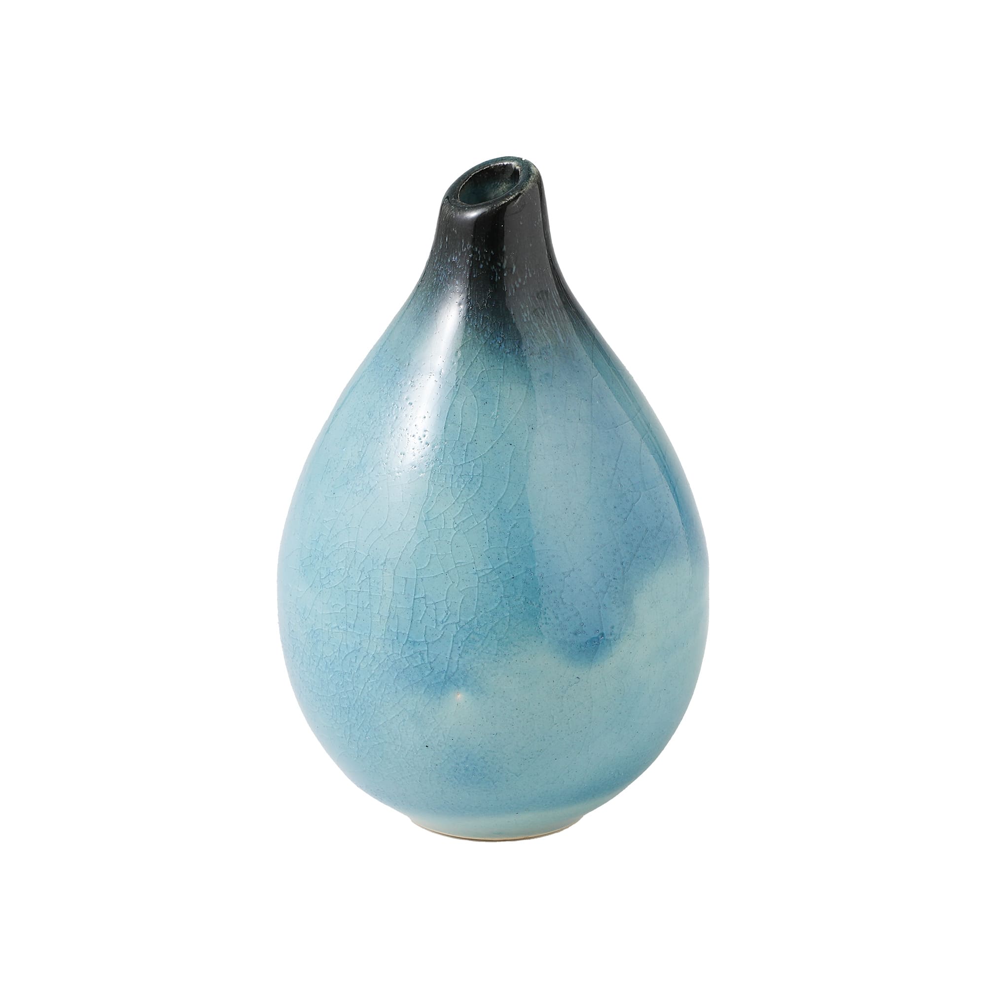 Minoyaki Ceramic Ikebana Drop Shaped Sky Blue Vase – Wazakura Japan