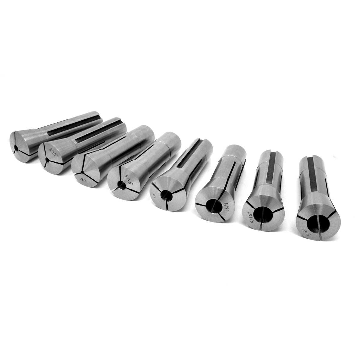 WEN 33182A 8-Piece Imperial Steel Collet Set for R8 Metal Milling