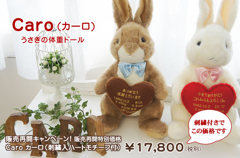 ウエイトベア スタジオ / Caro(カーロ) うさぎのウェイトドール