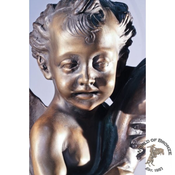 Angel with Dolphin Bronze Statue