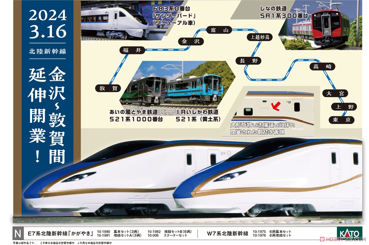 E7系北陸新幹線「かがやき」 基本セット(3両) (基本・3両セット) (鉄道