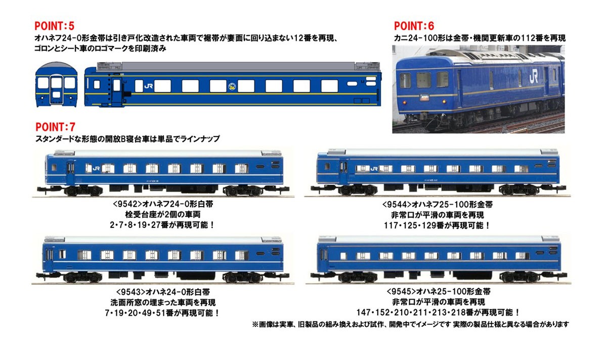JR 24系特急寝台客車 (あけぼの) (7両セット) (鉄道模型) - ホビー