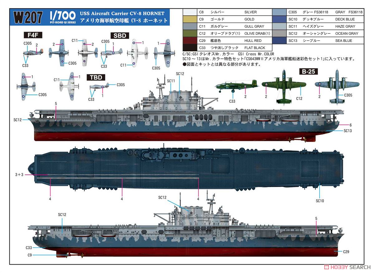 アメリカ海軍 空母 CV-8 ホーネット (プラモデル) - ホビーサーチ