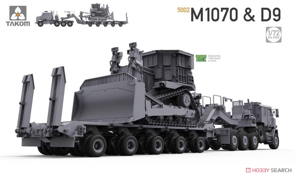 M1070 & M1000 70トン 戦車運搬車 w/D9Rブルドーザー (プラモデル