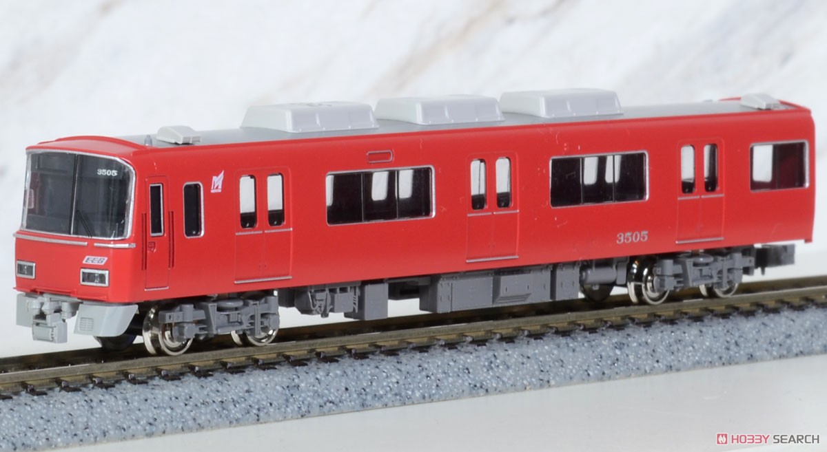 名鉄 3500系 (機器更新車・行先表示点灯) 増結4両編成セット (動力無し