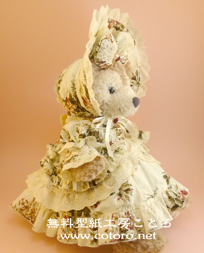 作り方☆「ボンネット（帽子）」Sサイズシェリーメイなどの縫いぐるみ