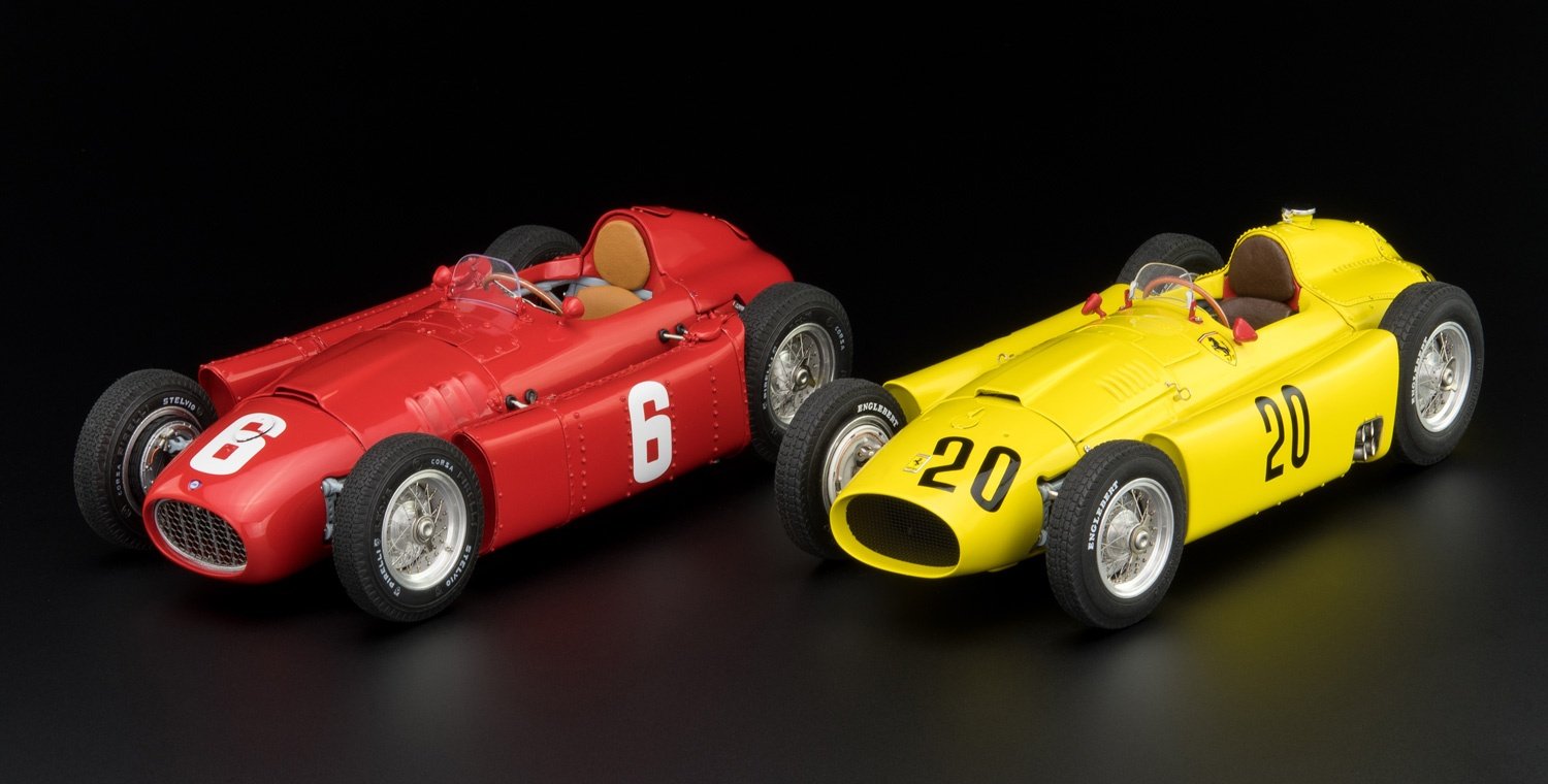 CMC Ferrari D50 (Yellow) and CMC Lancia D50 (Red) 1/18 Scale Model