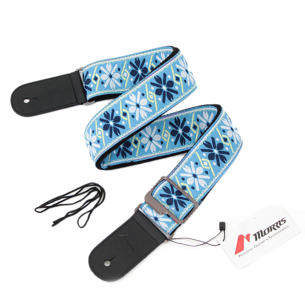 Morris MS2000 L.BLUE ギターストラップ(モーリス ギター ストラップ