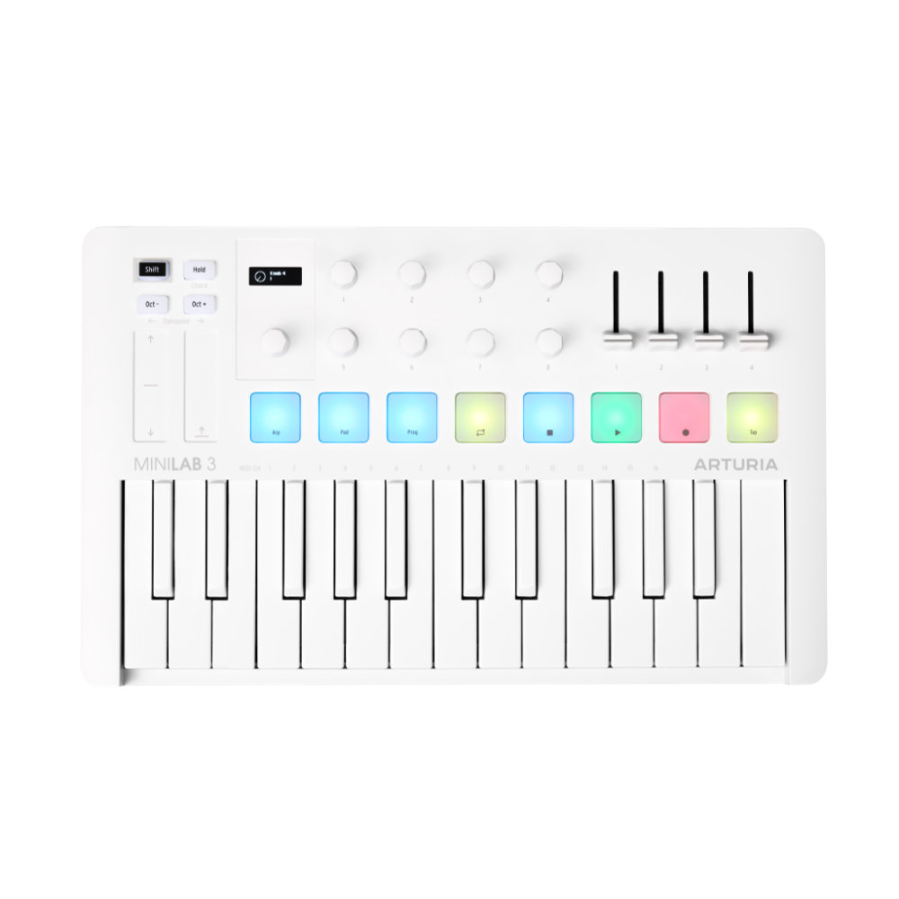 USB MIDIキーボード 25鍵 ARTURIA MiniLab 3 Alpine White パッド