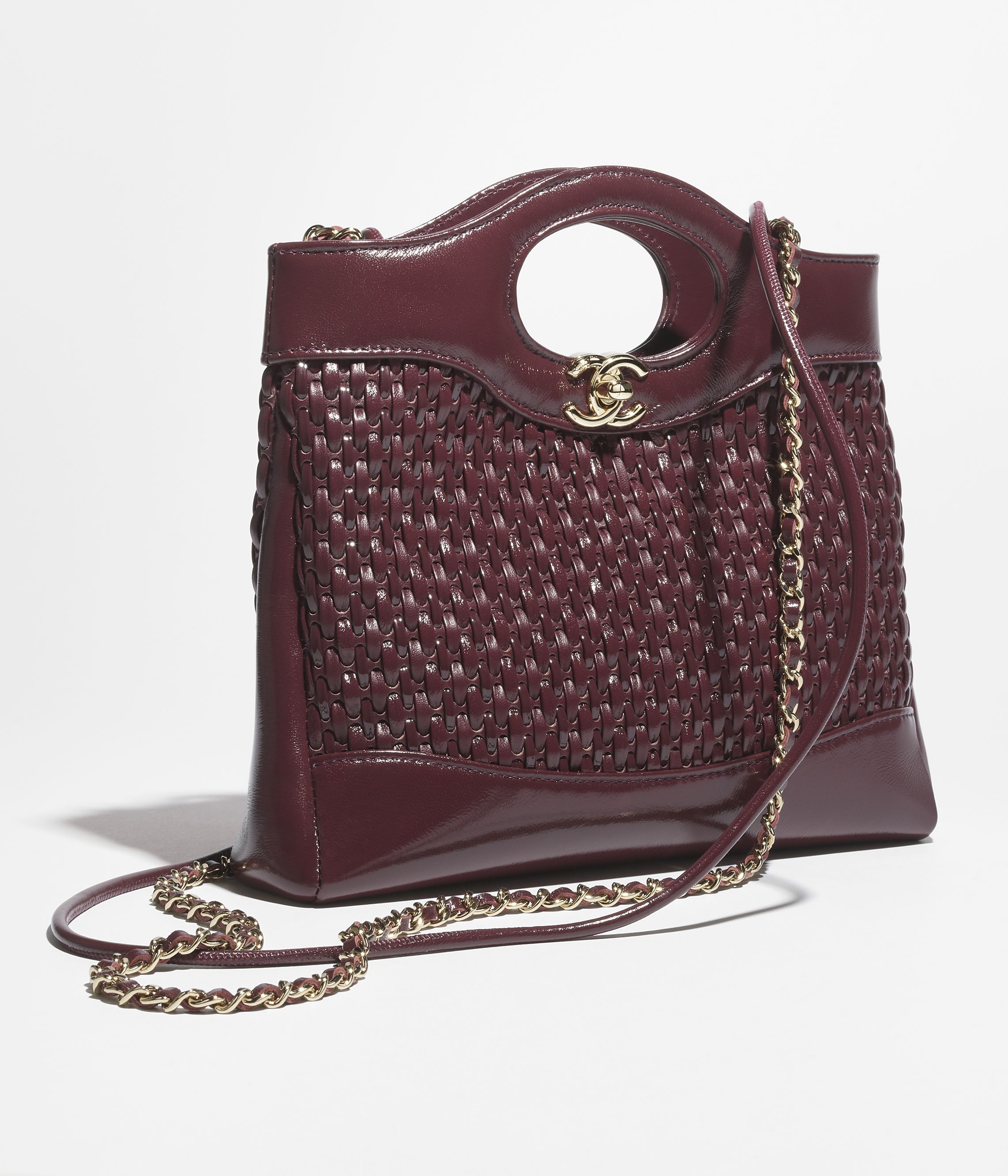 Chanel 31 ミニ ショッピング バッグ、シャイニー ラムスキン