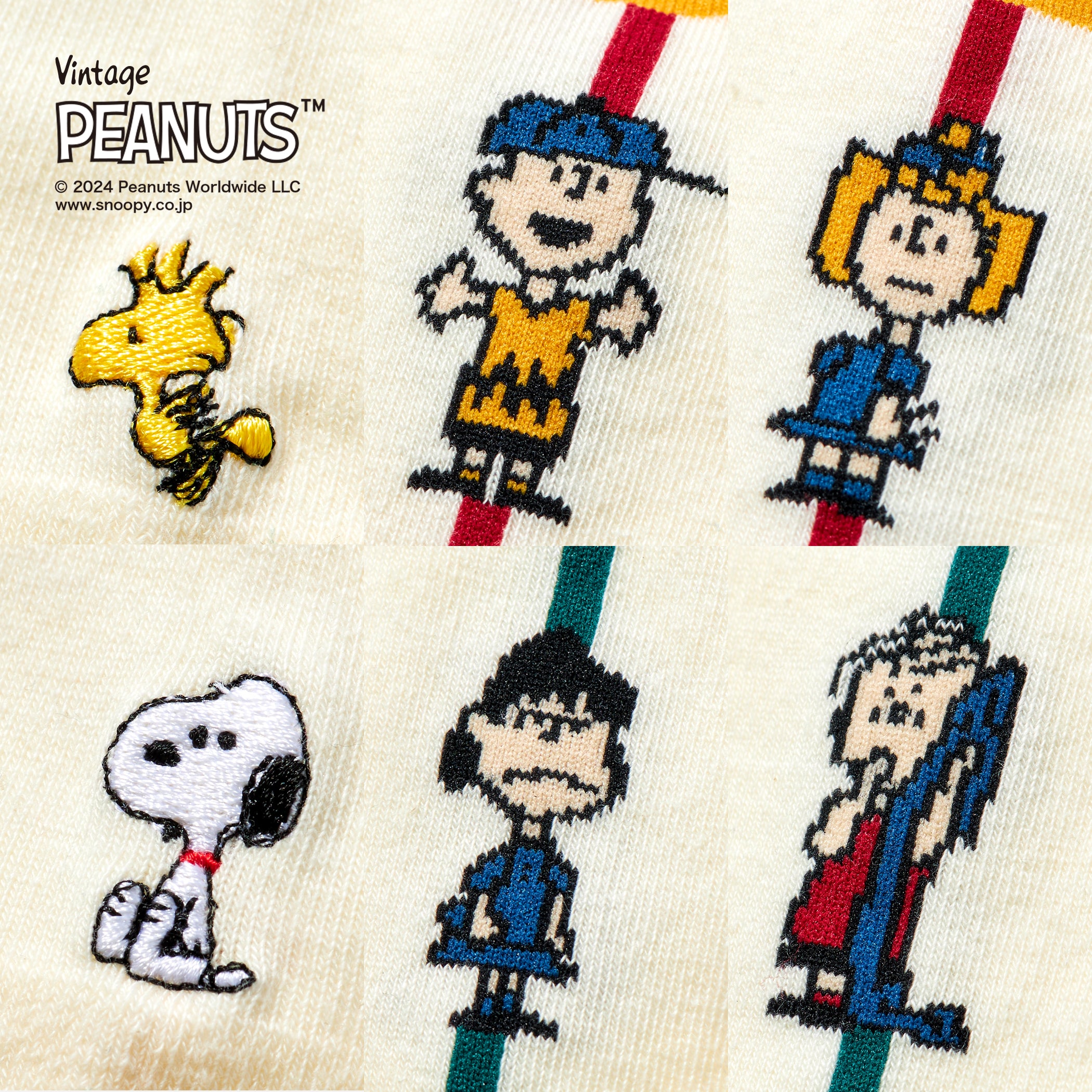 SNOOPY×CHICSTOCKS ピーナッツギャング マルチカラー