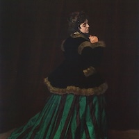 Woman in a Green Dress - by Claude Monet