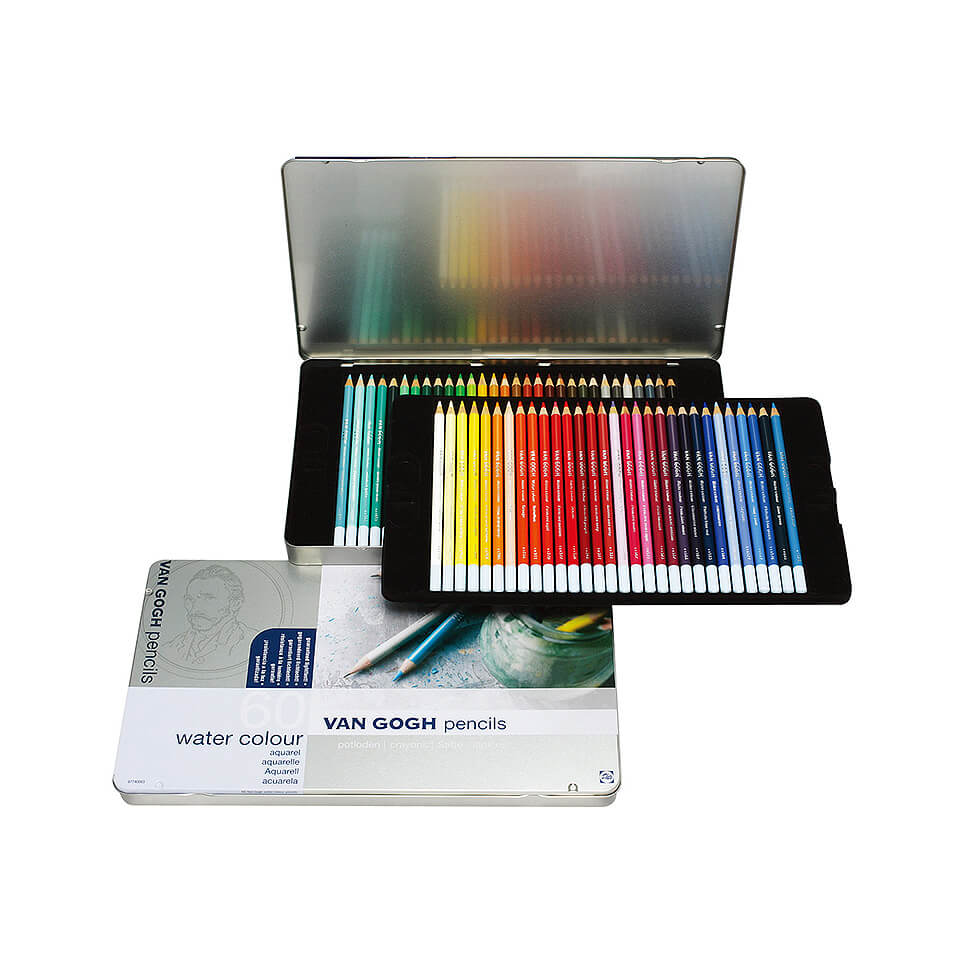 ヴァンゴッホ水彩色鉛筆 60色セット（メタルケース入り）｜水彩