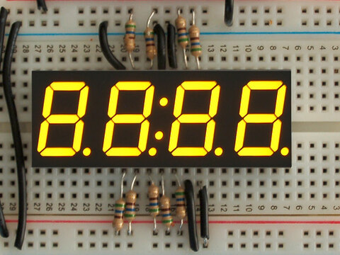 Yellow 7-segment clock display - 0.56 digit height : Adafruit