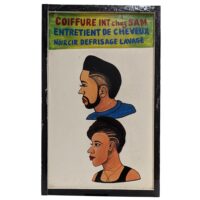アフリカの床屋用看板・アフリカン ヘアスタイル 絵画 長辺60cm （p120