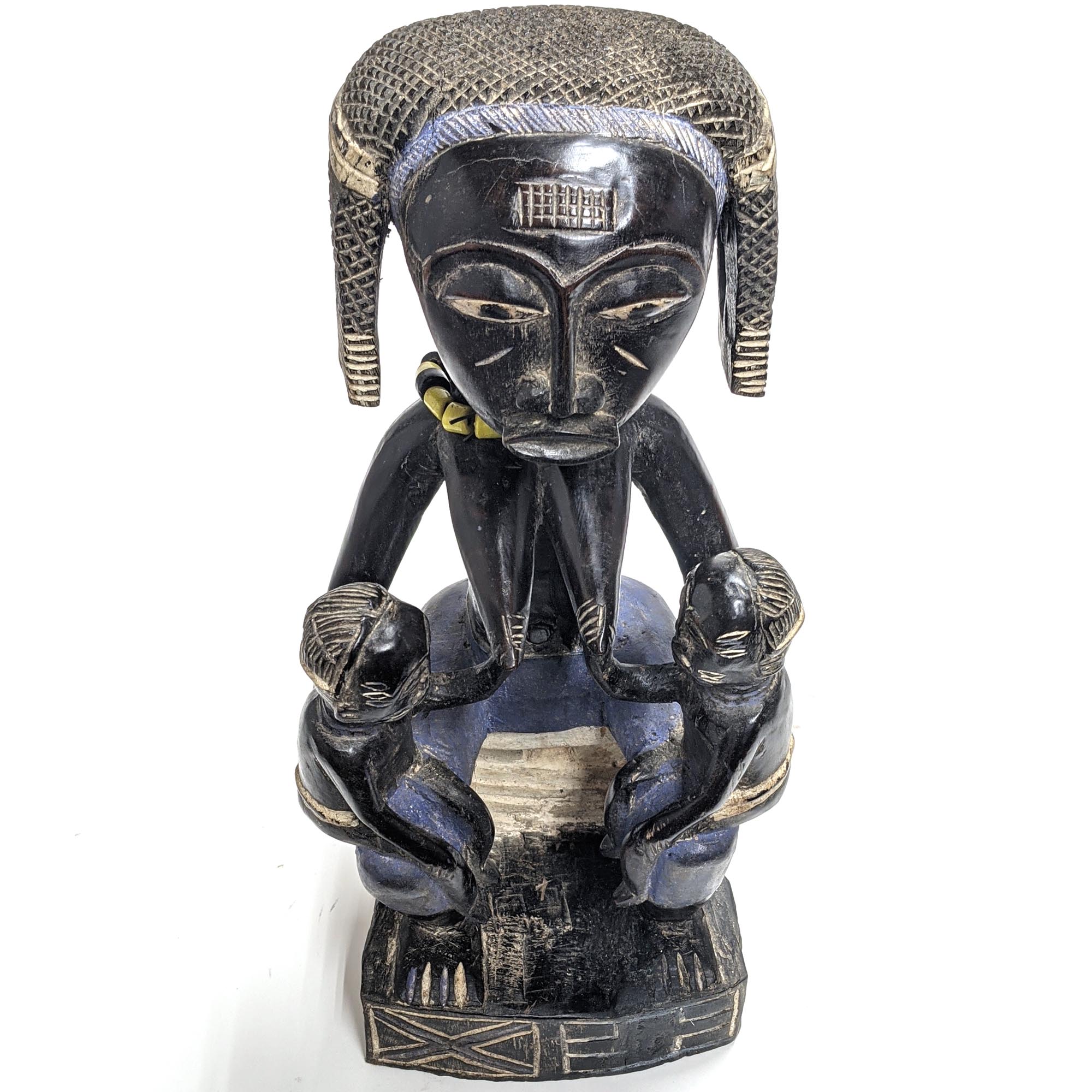 アチェ族母子彫像 高さ49cm アフリカンアート 木彫刻 (f340-17