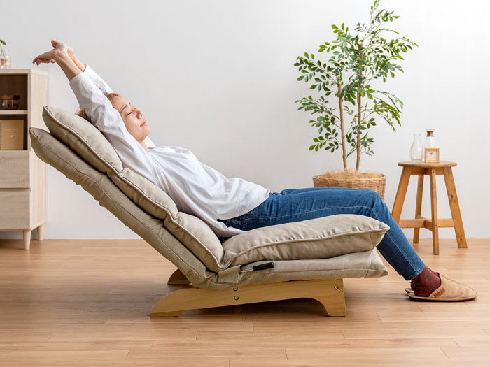 2人掛けリクライニング座椅子 ハイバック ダブルクッション