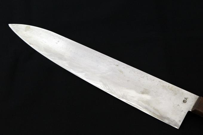 丸秀 牛刀 360mm 鋼製 ツバなしハンドル 【O793】 | 築地正本 | 包丁