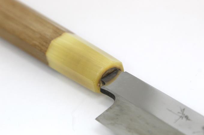 仙 刻印 柳刃包丁 尺一 本焼 鏡面 白水牛朴八角柄 O847-2L3A | 長寿