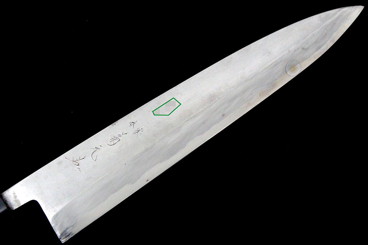 相出刃包丁 霞 尺一 青鋼 朴柄 白鞘付 名入 KN02-A8778-2L3C | 本家菊