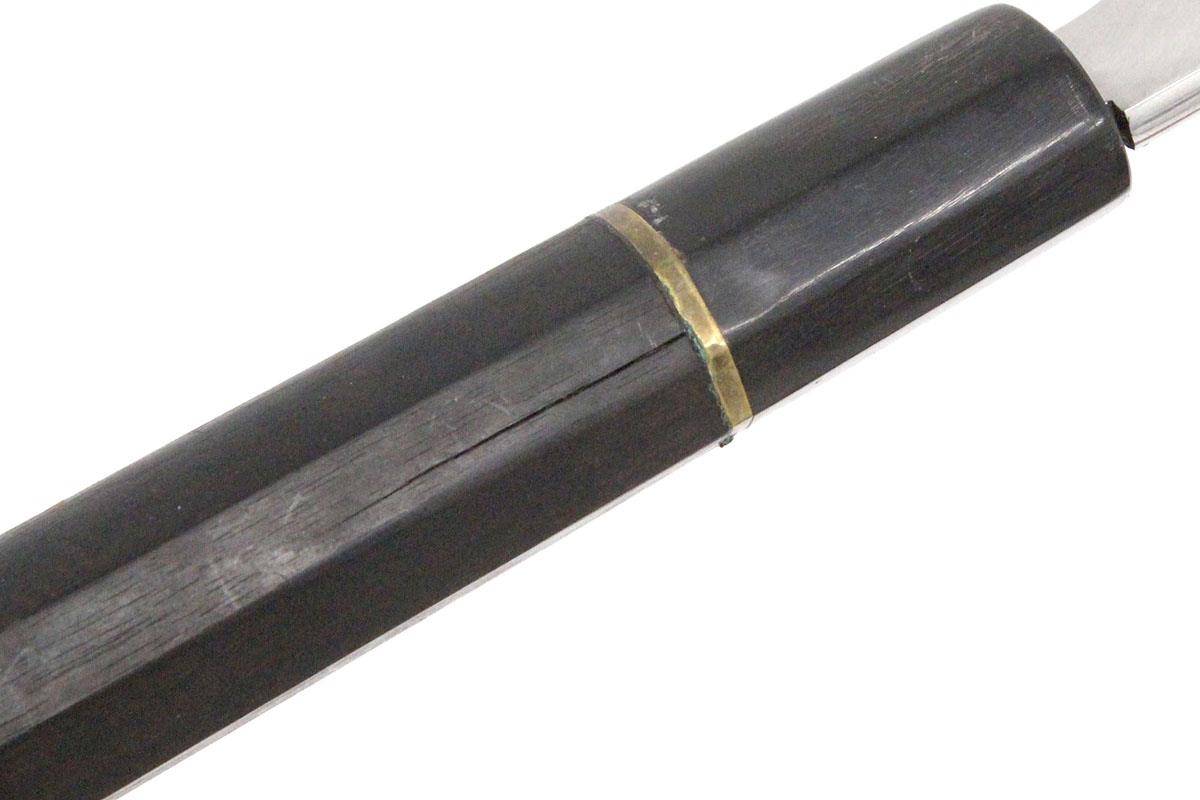 柳刃包丁 本焼 尺 黒檀半丸六角柄 白鞘付 KN02-A10286-2L3D | 無銘