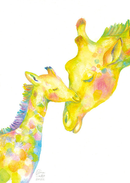 キリンの親子」 by 佐藤玲奈｜Artmeter｜暮らしを彩るアートが、きっと