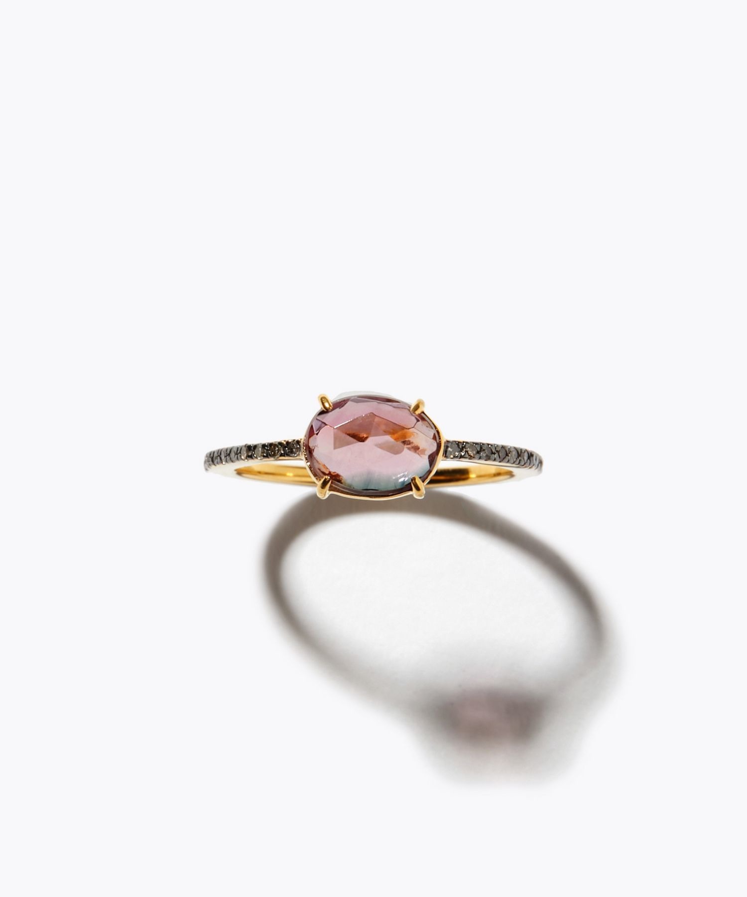 elafonisi] watermelon tourmaline pave diamonds eternity ring