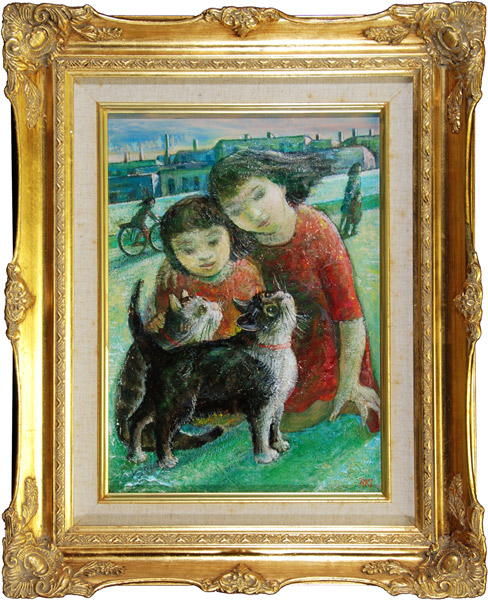 遠藤彰子 「姉妹」 油彩4号｜【Arts Ship】のむら画廊