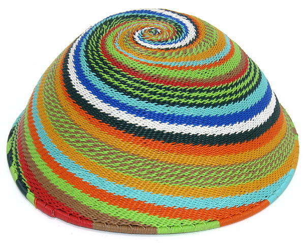 カラフルワイヤーバスケット(大)<アフリカのかご：アフリカ雑貨アザライ