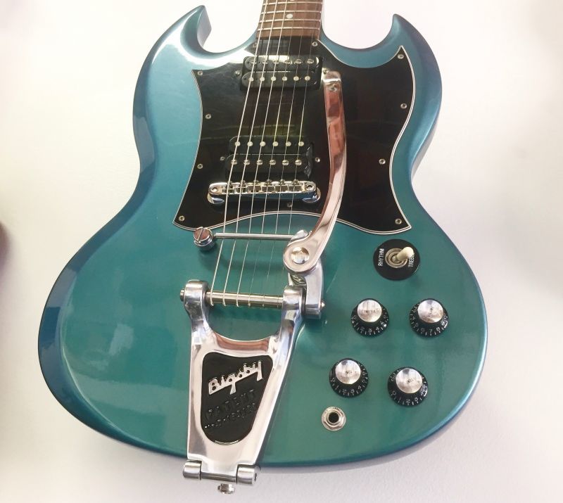2001 Gibson SG Blue Teal “Flip Flop” w/Bigsby B3 & Towner Down