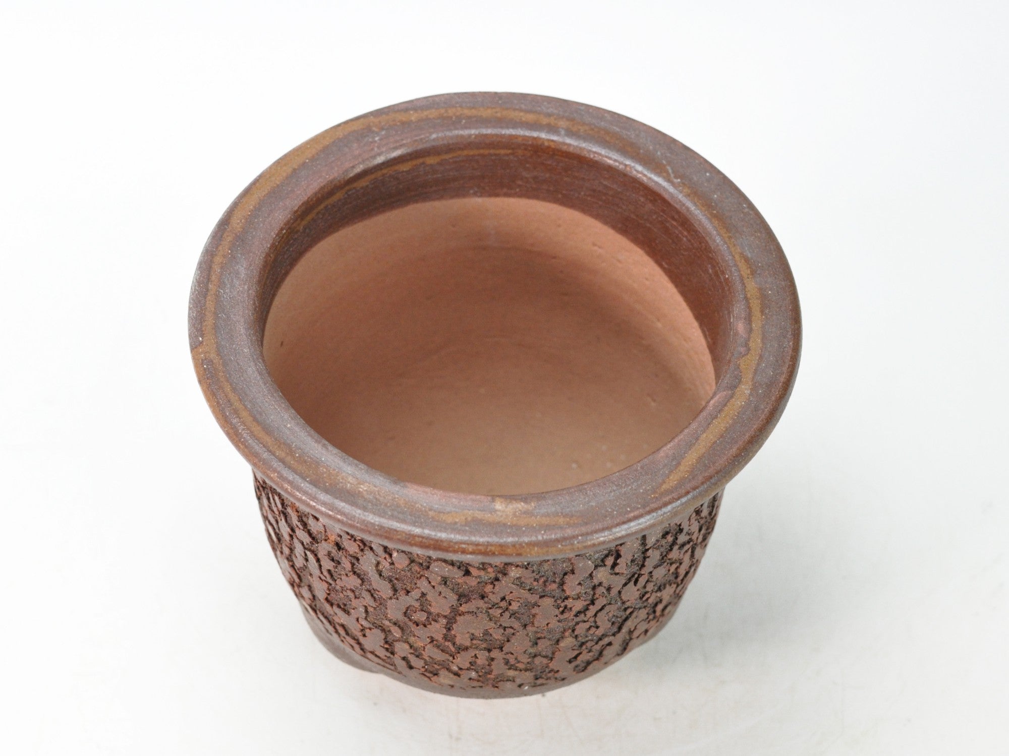 信楽焼 イラボ松皮観音竹鉢 5号 幅16cm×高さ12.5cmの販売｜盆栽妙