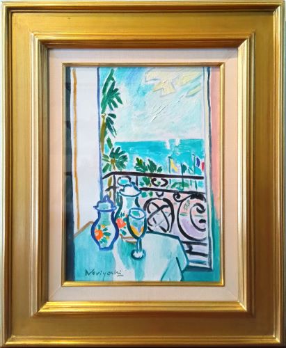 坂口紀良「ニースの窓」の買取実績｜大阪府大阪市 油絵・油彩画