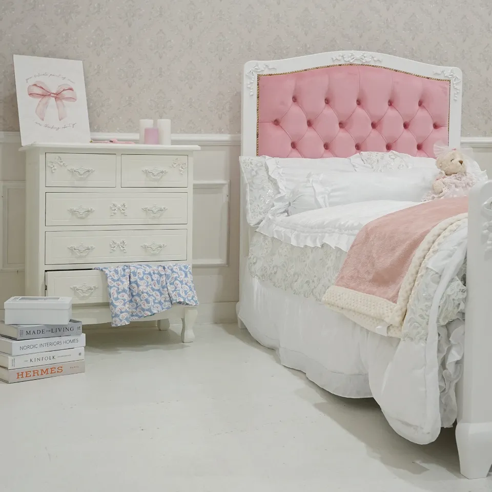 ステラリボン 姫系 チェスト ホワイト 幅65cm｜ロココ調家具通販 ベベ