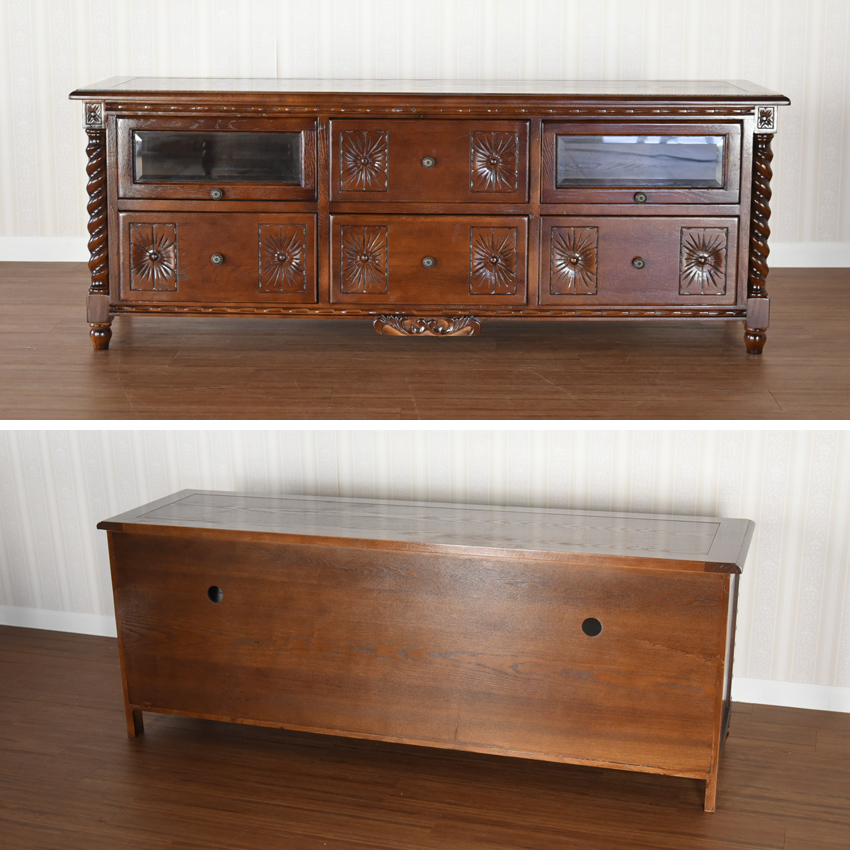 英国 アンティーク調 オーク TVボード 幅159cm | ロココ調家具通販