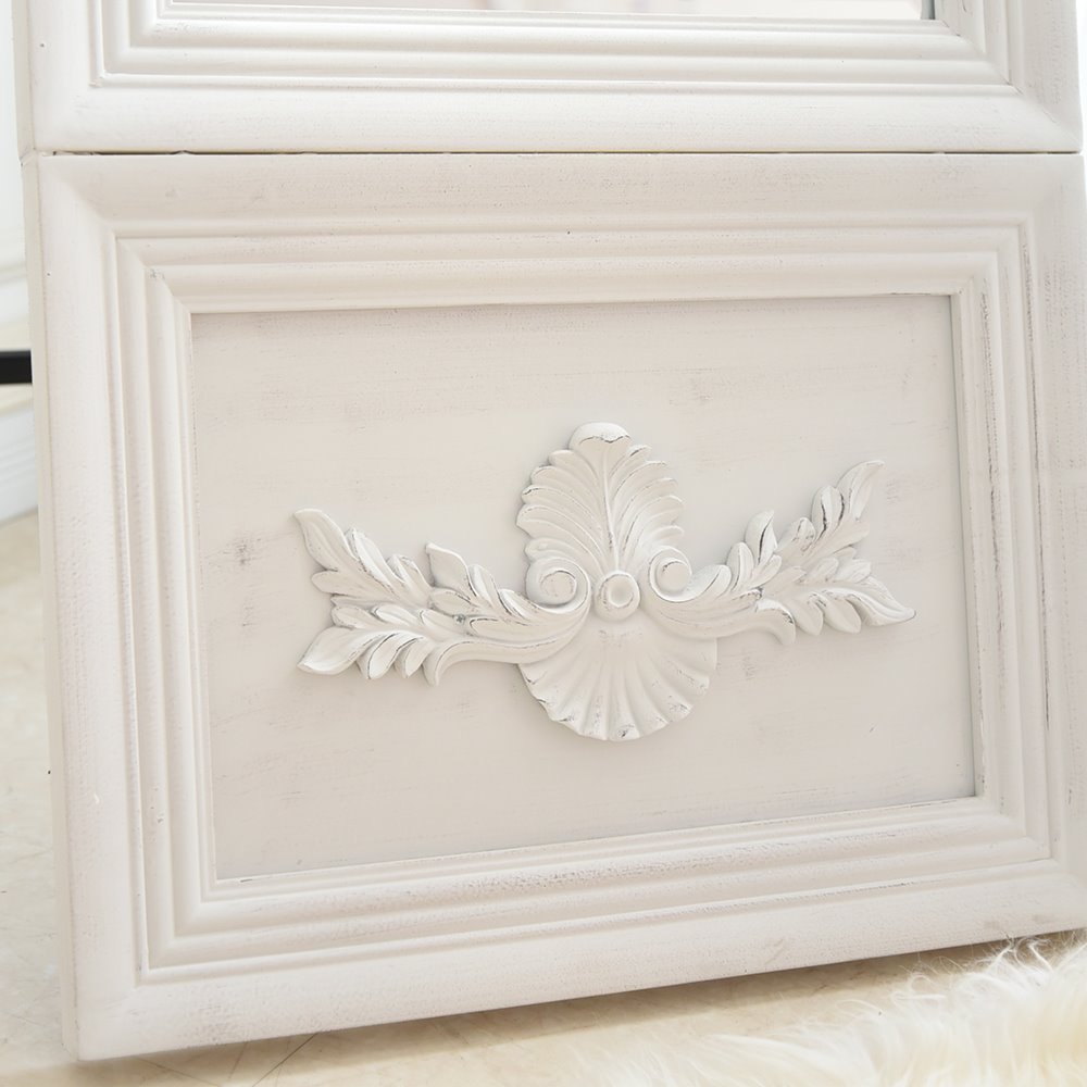 ロココ調 スタンドミラー アンティーク ホワイト 幅49cm | ロココ調