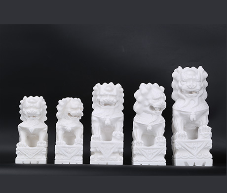 第二代精雕汉白玉石狮子-北京陵园网