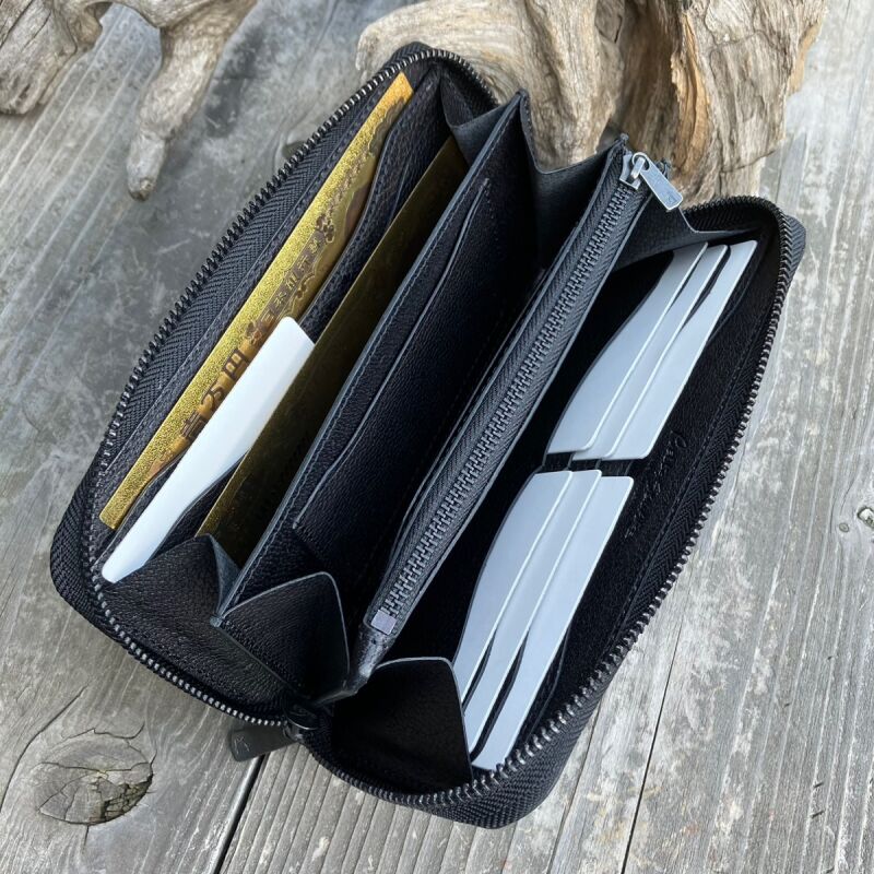 北海道産ヒグマ革 限定1点ラウンドファスナー長財布 プレミアム