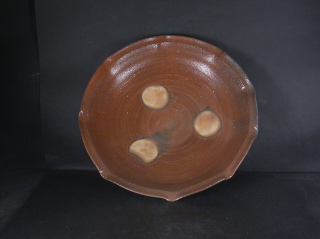 備前焼 塩窯 備前焼ベテラン作家 本山 和泉 28．5センチ輪花大鉢1