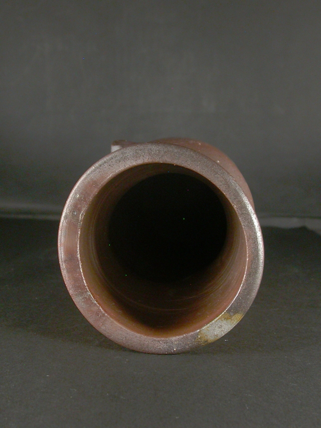 備前焼 登窯 備前焼人間国宝 故藤原 雄 共箱付き金彩・桟切耳付き花入