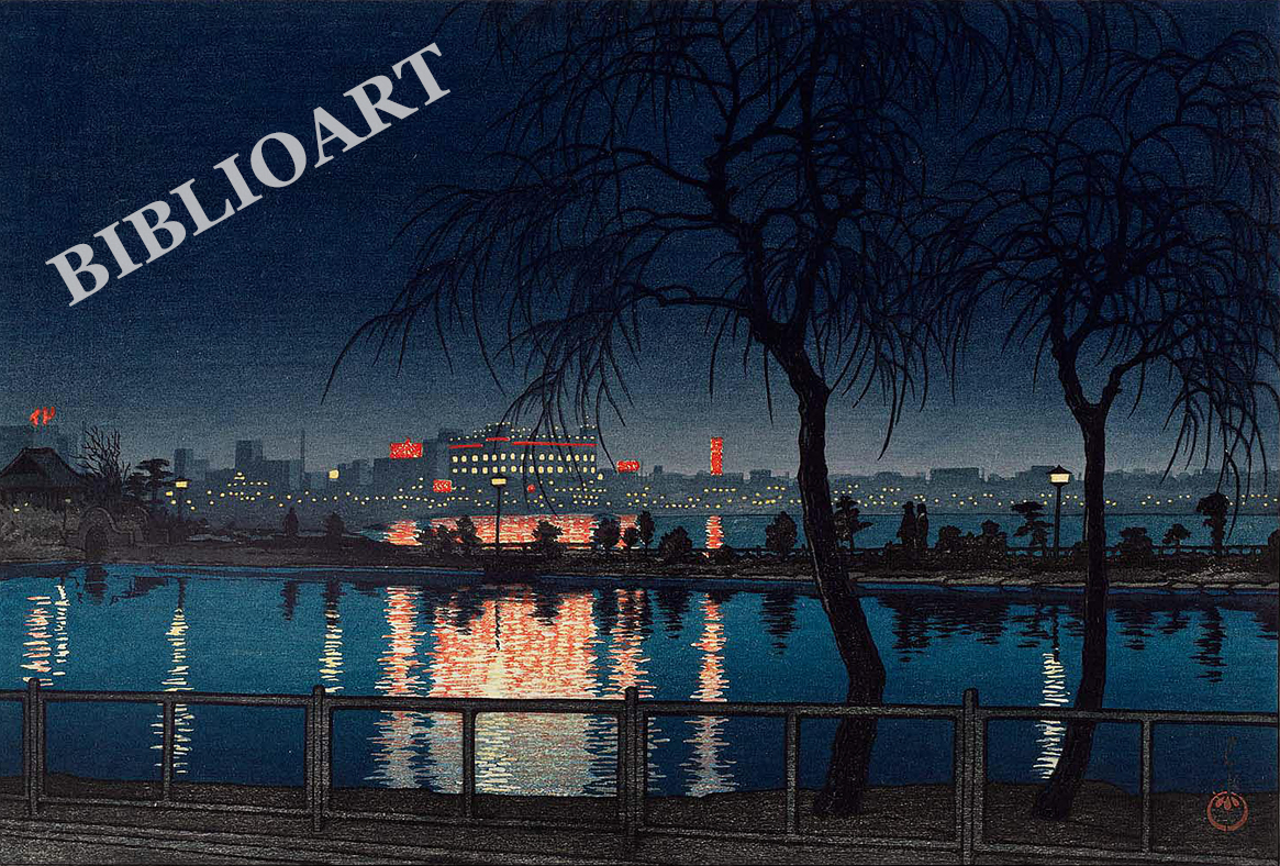 ビブリオポリ-川瀬巴水-夜の池畔（不忍池）