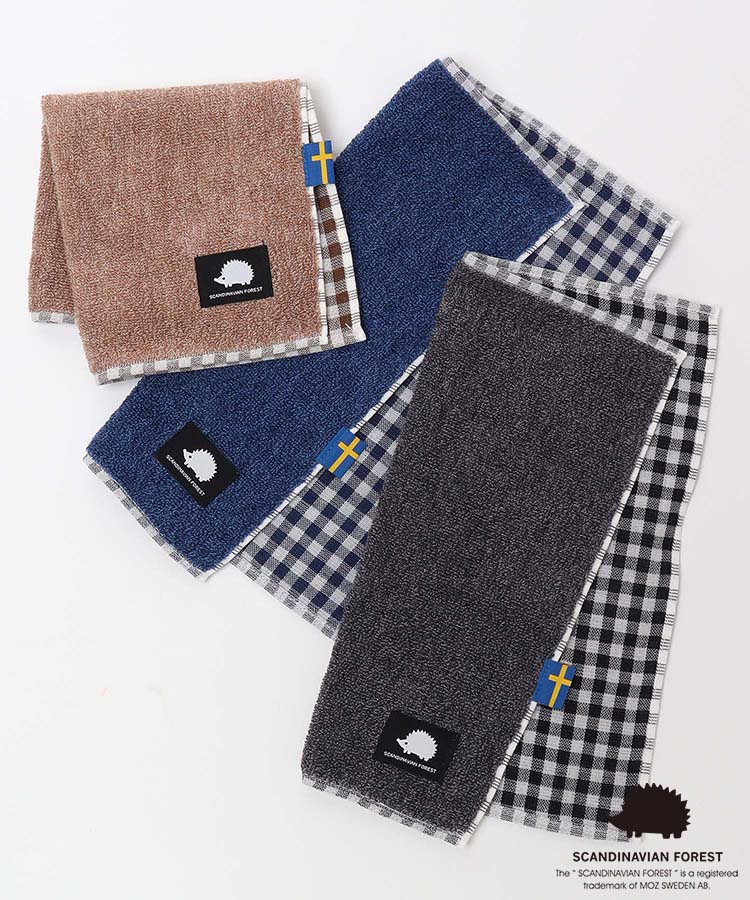 スカンジナビアンフォレスト シンプルギンガムタオル(ブルー): ALL