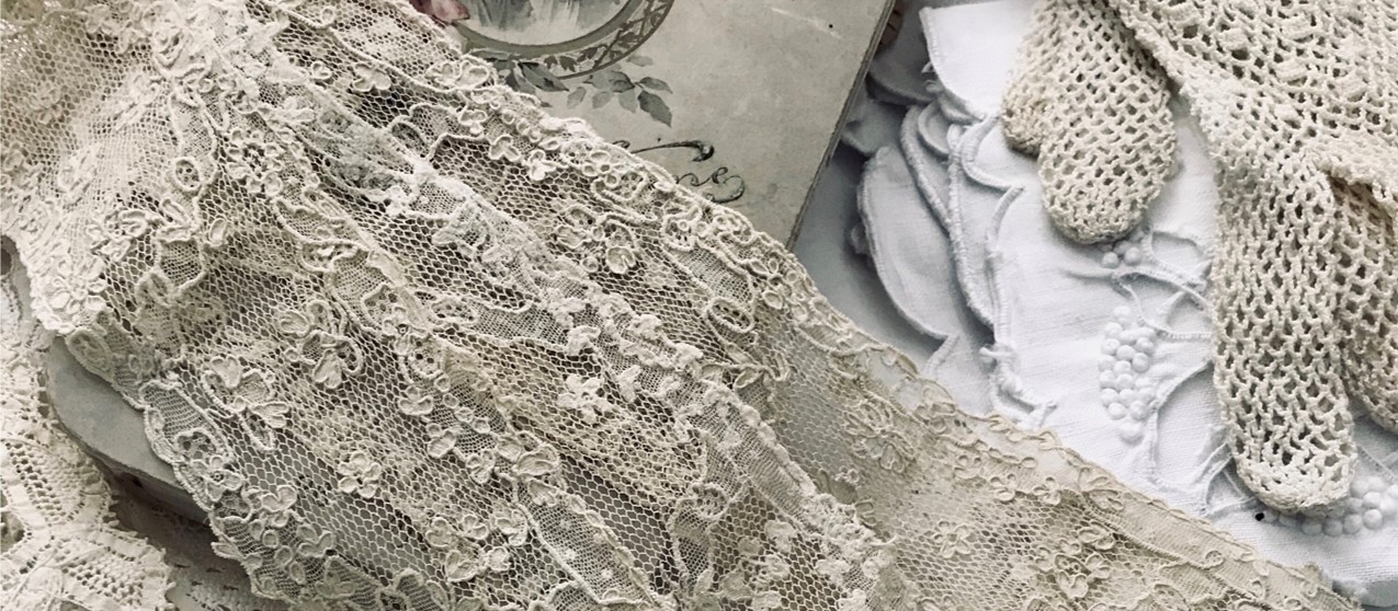 パリ発送】E1177 フランスアンティークリネンエプロン/タブリエ 手刺繍