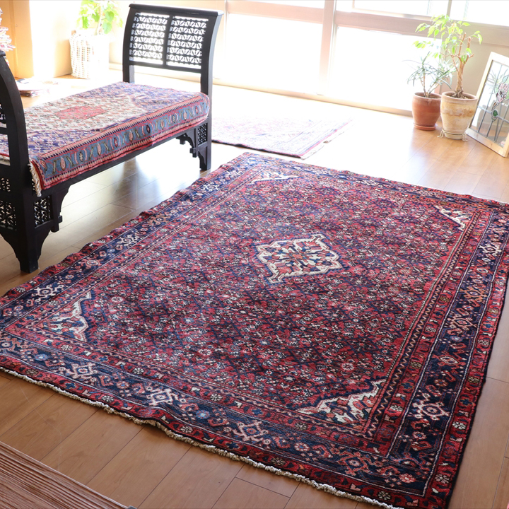 ペルシャじゅうたん トライバルラグ ハマダン イラン西部 223x155cm