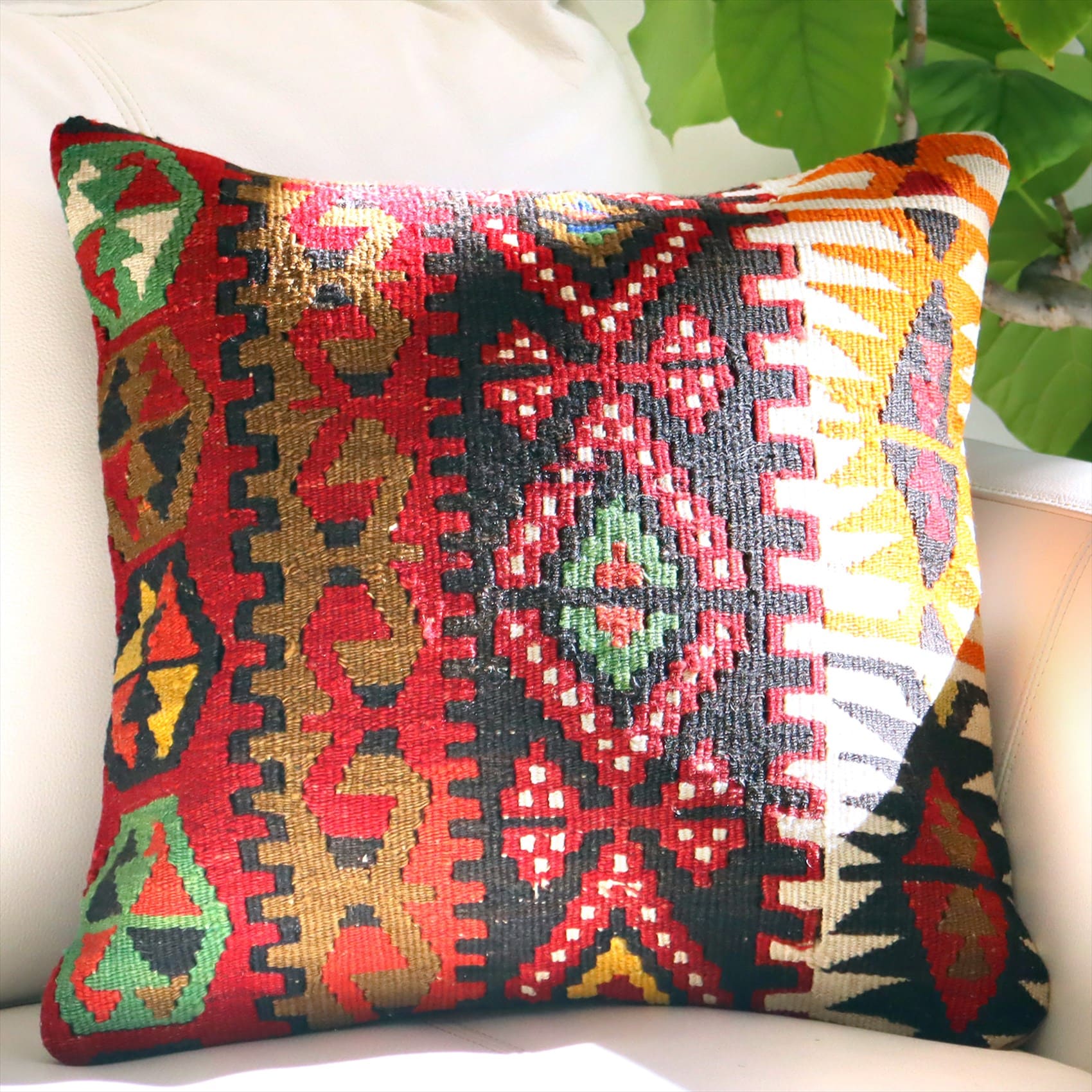 オールドキリム クッションカバー 40cmサイズ カイセリ たくさんの幾何