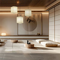 和モダンな美濃和紙の提灯フロアスタンド・各3サイズ｜和の空間の