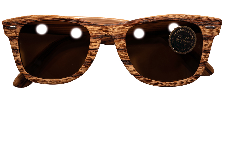 GIG LAMPS 1980s B&L RAYBAN WAYFARER 1 IMITATION WOOD size50/22