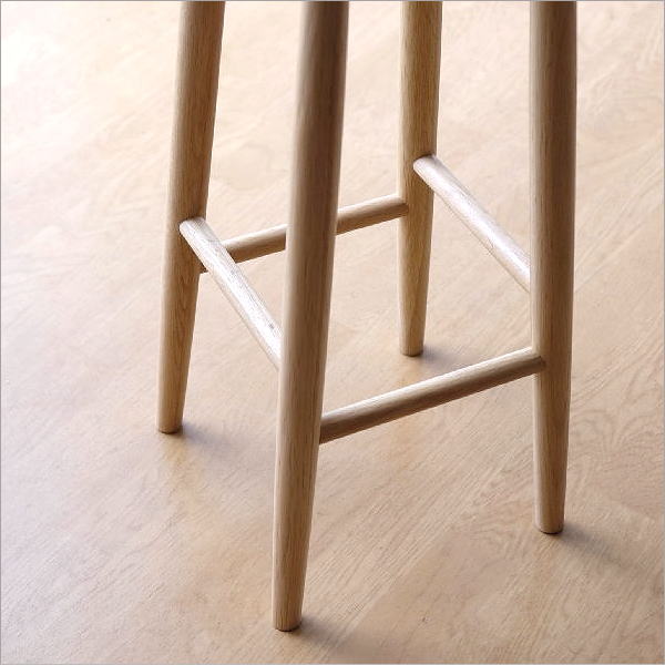 ハイスツール 天然木 無垢材 オーク 木製スツール ウッドスツール