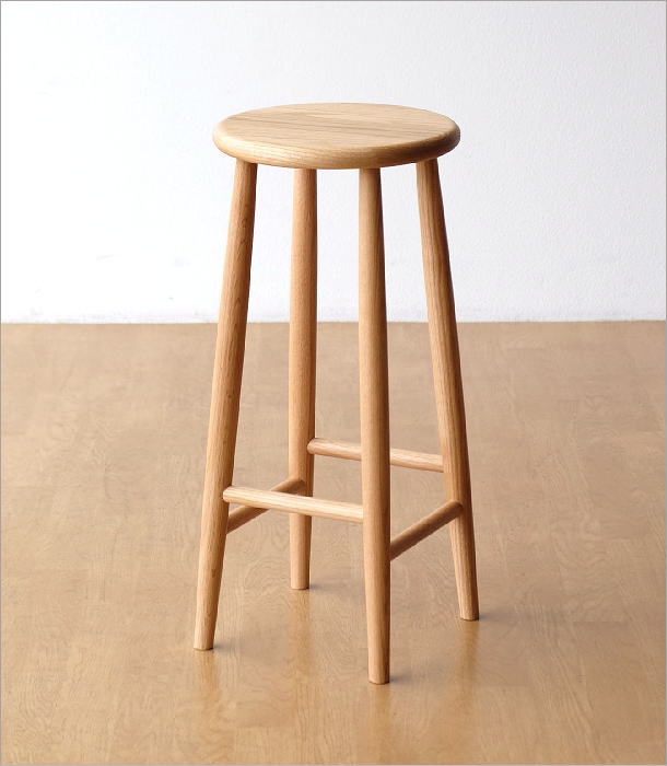 スツール 木製 椅子 おしゃれ 丸椅子 無垢 天然木 キッチンスツール