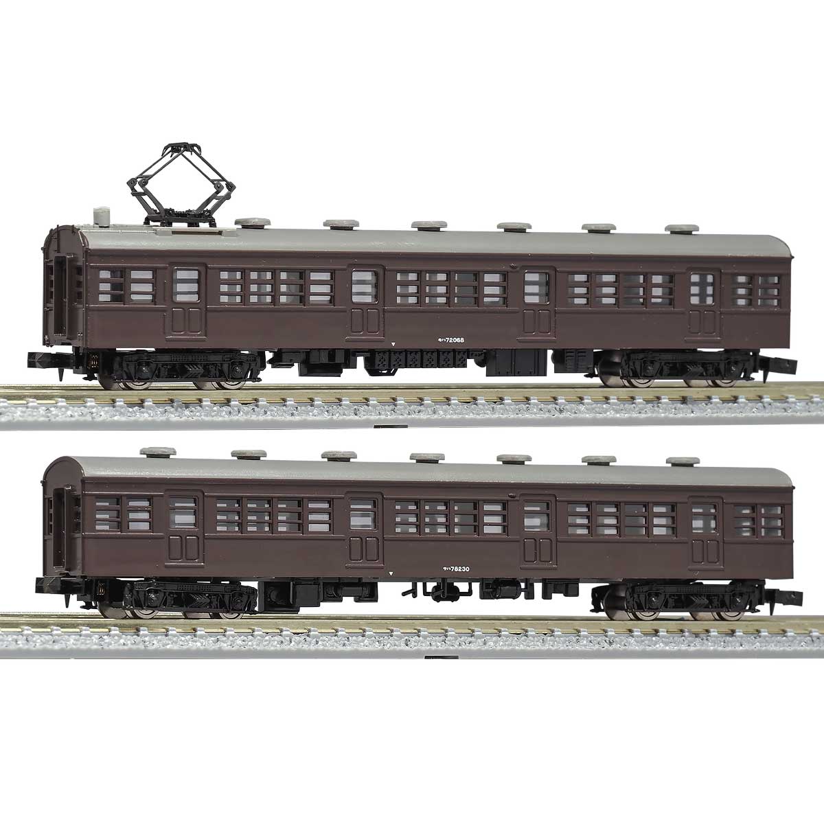 13011＞着色済み モハ72形＋サハ78形 2両セット（茶色）｜エコノミー
